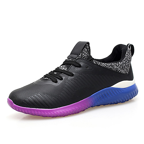 

Men's Trainers Athletic Shoes Sporty Look Sporty Casual Preppy Athletic Daily Running Shoes Walking Shoes PU Non-slipping Blue Gray Black Color Block Fall Spring