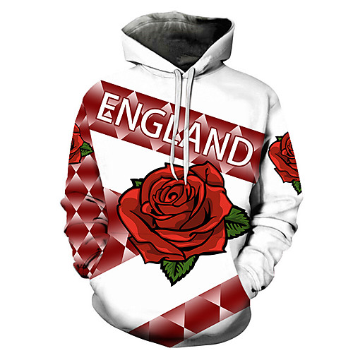 

Men's Unisex Hoodie Graphic Prints Rose Print Casual Daily Holiday 3D Print Basic Designer Hoodies Sweatshirts Blue Wine Green