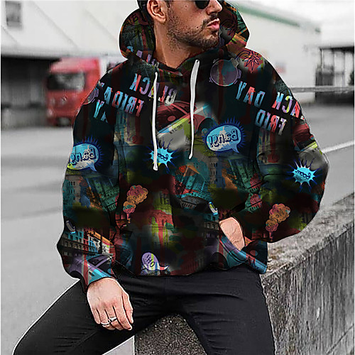 

Men's Unisex Hoodie Trees / Leaves Graphic Prints Print Daily Sports 3D Print 3D Print Casual Hoodies Sweatshirts Black