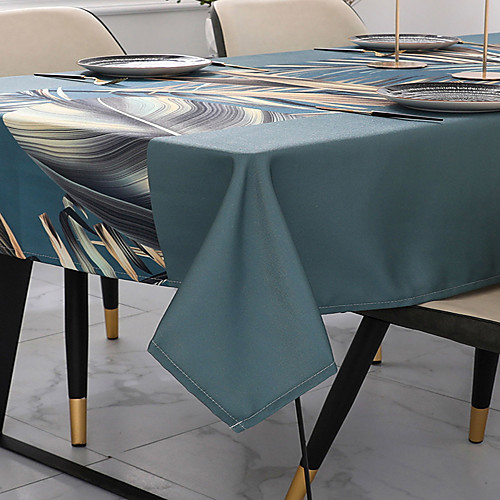 

Tablecloth Midsummer Style Linens Printing Oil-Proof Spill-Proof and Water Resistance Table Cloth Navy Green Sage Table Decorations for Outdoor Picnic Kitchen Dining Camping