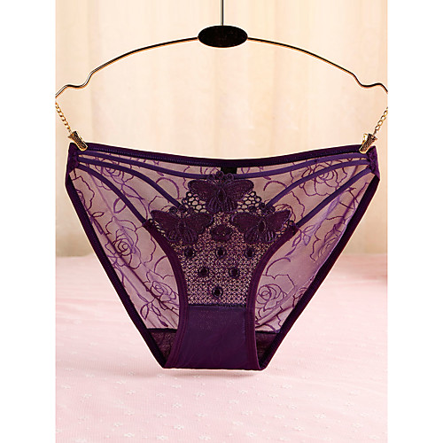 

Women's Hole Sexy Brief Micro-elastic Low Waist 1 PC Blushing Pink One-Size