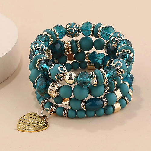 

Bead Bracelet Heart Wedding Statement Asian Elegant Holiday Acrylic Bracelet Jewelry Blue For Halloween Gift Formal Date