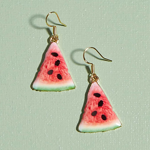 

Watermelon Drop Earrings Earrings Fruit Watermelon Simple Fashion Holiday Cute Sweet Earrings Jewelry Red For Street Gift Date Vacation Beach 1 Pair