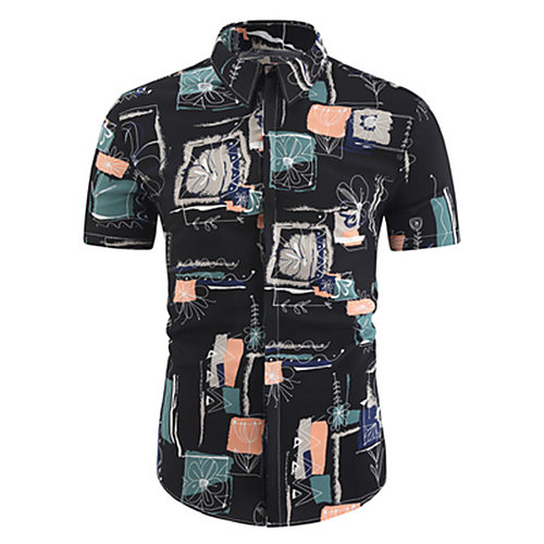 

Men's Shirt Graphic Short Sleeve Casual Tops Casual Black