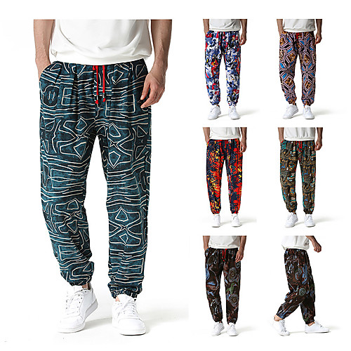 

Men's Stylish Chinese Style Harem Chinos Pants Letter 1 2 3 4 5