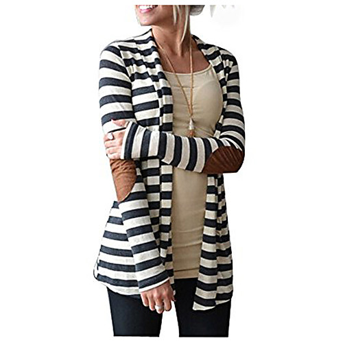 

striped cardigans women casual long sleeve oversized patchwork outwear coat comfy jackets anjunie(white, xxl)