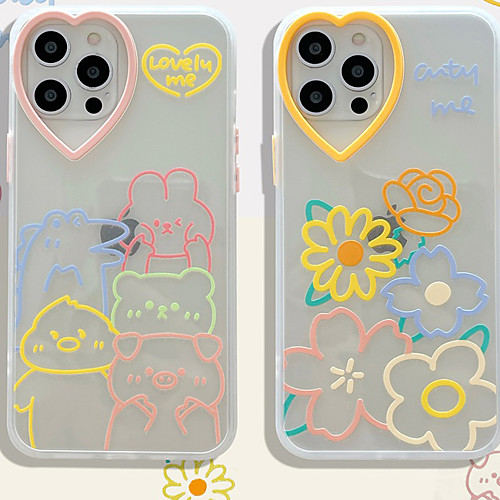 

Phone Case For Apple Back Cover iPhone 12 Pro Max 11 SE 2020 X XR XS Max 8 7 Shockproof Dustproof Cartoon Flower Animal TPU