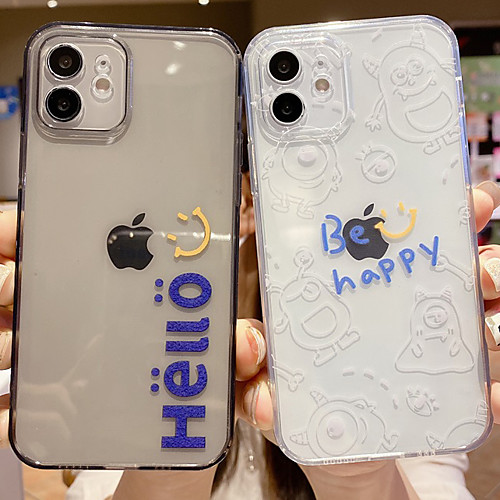 

Phone Case For Apple Back Cover iPhone 12 Pro Max 11 SE 2020 X XR XS Max 8 7 Shockproof Dustproof Word / Phrase TPU