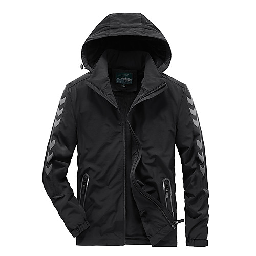 

Men's Jacket Sport Fall Winter Short Coat Loose Thermal Warm Windproof Sporty Jacket Long Sleeve Hot Stamping Solid Color Print Blue Gray