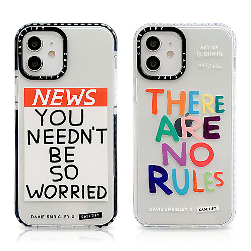 

Phone Case For Apple Back Cover iPhone 12 Pro Max 11 SE 2020 X XR XS Max 8 7 Shockproof Dustproof Graphic Transparent TPU