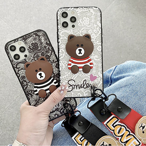 

Phone Case For Apple Back Cover iPhone 12 Pro Max 11 SE 2020 X XR XS Max 8 7 6 Shockproof Dustproof Cartoon Geometric Pattern Animal TPU