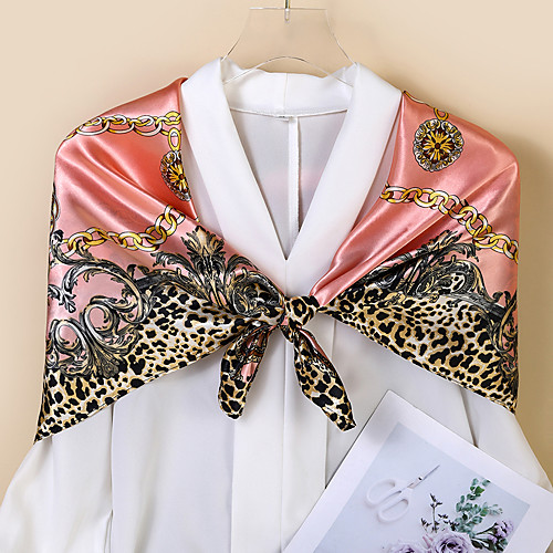 

Women's Square Scarf Holiday Leopard Scarf Leopard