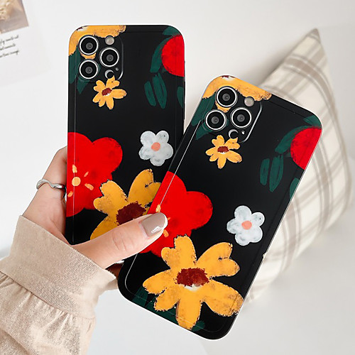 

Phone Case For Apple Back Cover iPhone 12 Pro Max 11 SE 2020 X XR XS Max 8 7 Shockproof Dustproof Graphic Flower TPU