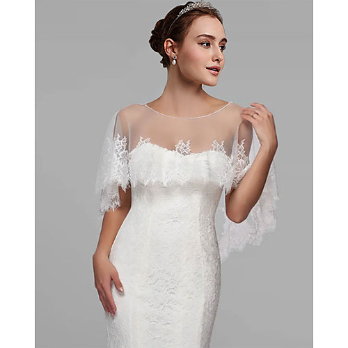 

Sleeveless Elegant Lace Wedding Party Women's Wrap With Solid