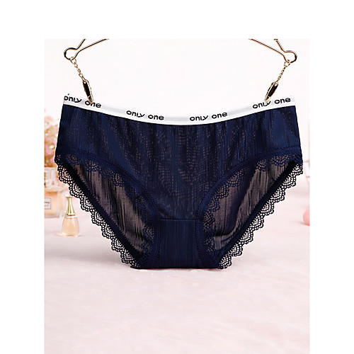 

Women's Lace Sexy Brief Micro-elastic Low Waist 1 PC Blue One-Size