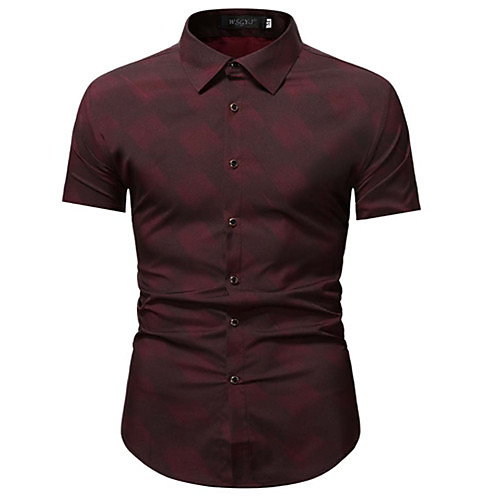 

Men's Shirt Solid Color Short Sleeve Casual Tops Casual Wine Gray