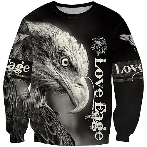 

Men's Unisex Sweatshirt Graphic Prints Eagle Print Casual Daily Holiday 3D Print Basic Designer Hoodies Sweatshirts 1 2 3