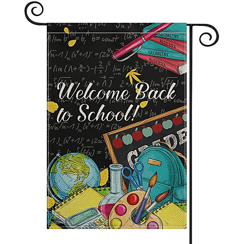 

Welcome Back to School Garden Flag Double Sided Outdoor Holidays Yard Flag Holidays Vertical Flags