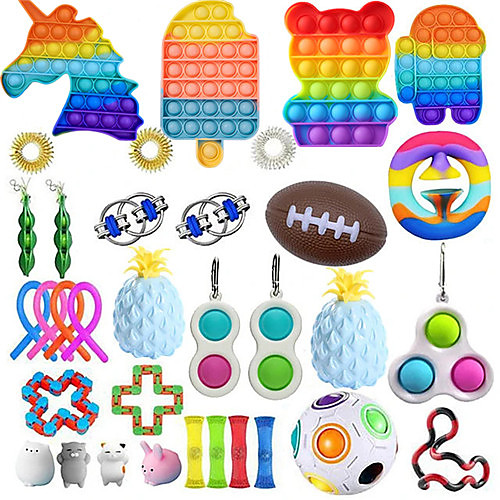 

34 pcs Fidget Toys Anti Stress Toy Stretchy Strings Mesh Marble Relief Gift For Adults Children Sensory Antistress Relief Toys
