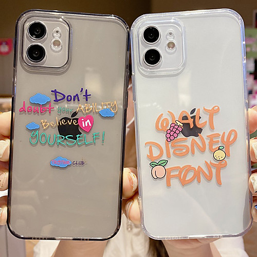 

Phone Case For Apple Back Cover iPhone 12 Pro Max 11 SE 2020 X XR XS Max 8 7 Shockproof Dustproof Word / Phrase TPU
