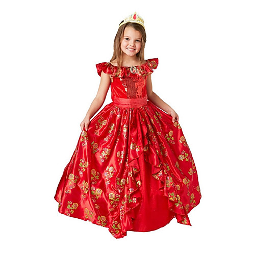 

Princess Dress Kid's Girls' Halloween Halloween Halloween Children's Day Festival / Holiday Terylene Red Easy Carnival Costumes Graphic / Headwear