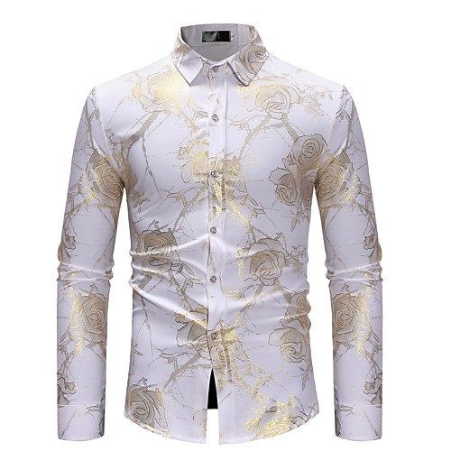 

Men's Shirt Other Prints Graphic Long Sleeve Street Tops Soft Breathable Beach Wine White Black