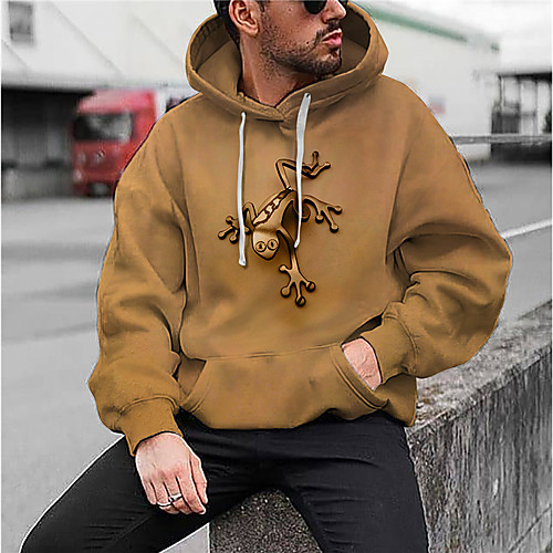 

Men's Unisex Hoodie Graphic Prints Animal Print Daily Sports 3D Print 3D Print Casual Hoodies Sweatshirts Brown