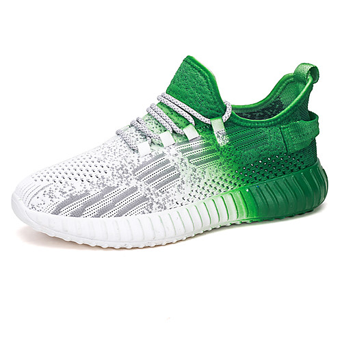 

Men's Trainers Athletic Shoes Sporty Daily Running Shoes Tissage Volant Breathable Blue Gray Green Fall Summer