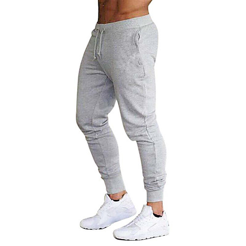 

Men's Casual / Sporty Sports Lightweight Sports Casual Sports Pants Sweatpants Pants Solid Color Full Length Pocket Wine Army Green Light gray Black