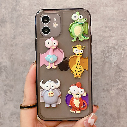 

Phone Case For Apple Back Cover iPhone 12 Pro Max 11 SE 2020 X XR XS Max 8 7 6 Shockproof Dustproof Cartoon Animal TPU