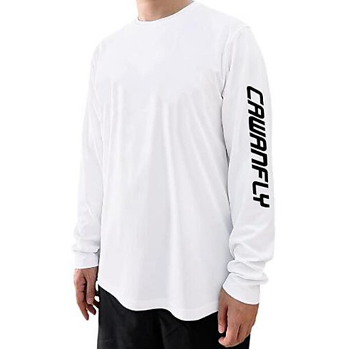 

CAWANFLY Men's Fishing Shirt Outdoor Long Sleeve UPF50 UV Protection Quick Dry Breathable Sweat wicking Top Autumn / Fall Spring Summer Athleisure Fishing Camping & Hiking White / Micro-elastic