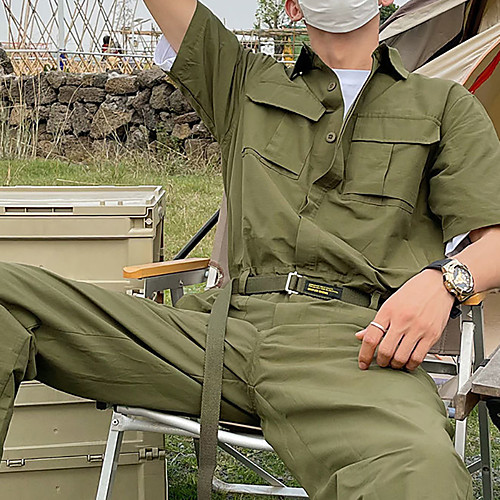 

Men's Stylish Casual / Sporty Streetwear Comfort Breathable Daily Sports Rompers Pants Solid Color Full Length Pocket ArmyGreen Khaki Black