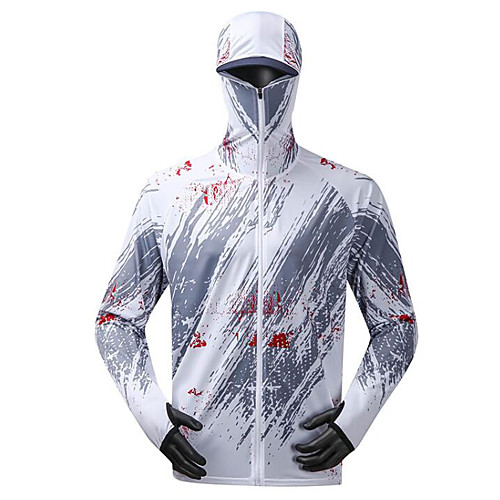 

CAWANFLY Men's Hoodie Jacket Fishing Jacket Outdoor Long Sleeve UPF50 UV Protection Quick Dry Waterproof Zipper Lightweight Jacket Top Autumn / Fall Spring Summer Athleisure Fishing Camping & Hiking