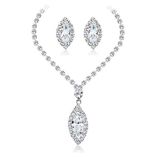 

Women's White Synthetic Diamond Jewelry Set Bridal Jewelry Sets Earrings Jewelry Silver For Wedding Party Evening Gift Festival