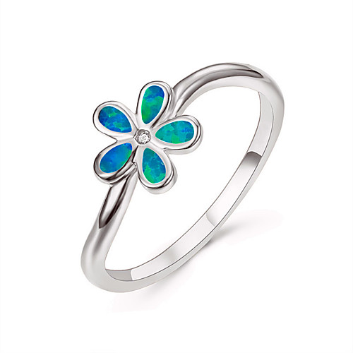 

Women Ring Synthetic Opal Rose Gold Silver Alloy Flower Stylish Simple Ethnic 1pc 6 7 8 9 10 / Women's