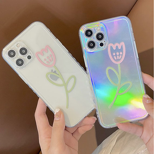 

Phone Case For Apple Back Cover iPhone 12 Pro Max 11 SE 2020 X XR XS Max 8 7 Shockproof Dustproof Geometric Pattern Flower TPU