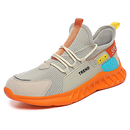 

Men's Trainers Athletic Shoes Sporty Daily Running Shoes Tissage Volant Breathable Black and White White / Blue Beige Fall Summer
