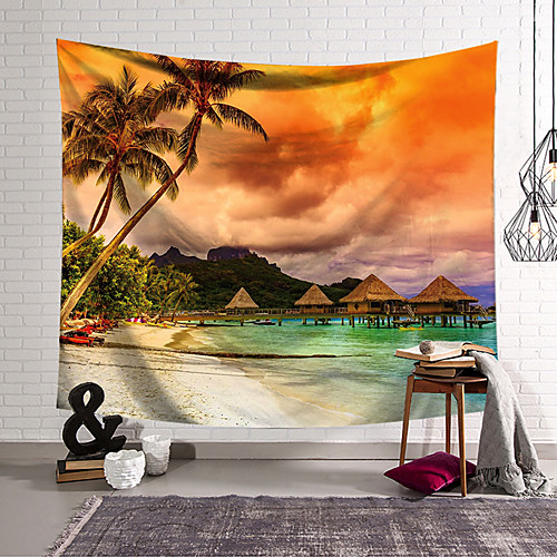 

Landscape Wall Tapestry Art Decor Blanket Curtain Hanging Home Bedroom Living Room Decoration Polyester Beach