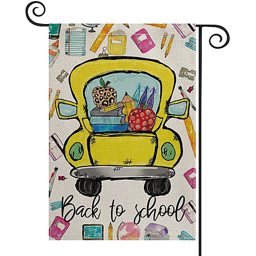 

Welcome Back to School Garden Flag Double Sided Outdoor Holidays Yard Flag Holidays Vertical Flags