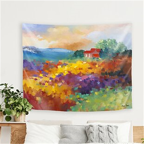 

Oil Painting Style Wall Tapestry Art Decor Blanket Curtain Hanging Home Bedroom Living Room Decoration