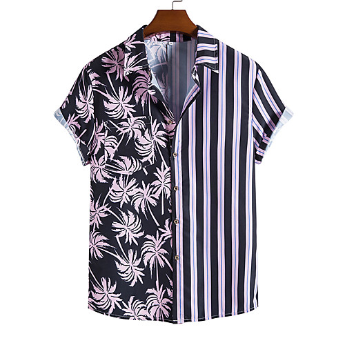 

Men's Shirt 3D Print Graphic Prints Print Short Sleeve Vacation Tops Beach Black