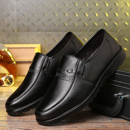 

Men's Loafers & Slip-Ons Classic British Daily Office & Career PU Non-slipping Black Fall Summer