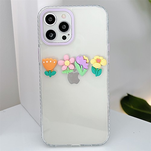 

Phone Case For Apple Back Cover iPhone 12 Pro Max 11 SE 2020 X XR XS Max 8 7 Shockproof Dustproof Transparent Flower TPU
