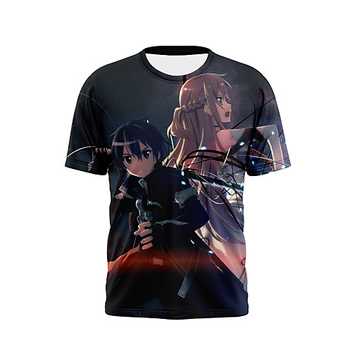 

Inspired by SAO Swords Art Online Cosplay Anime Cartoon 100% Polyester Print 3D Harajuku Graphic T-shirt For Women's / Men's