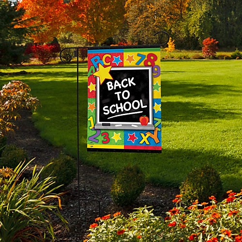 

Welcome Back to School Garden Flag Double Sided Outdoor Holidays Yard Flag Holidays Vertical Flags