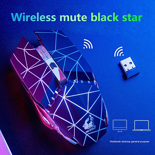 

Free Wolf X11 Wireless Mouse Rechargeable Luminous Mechanical Game Mouse