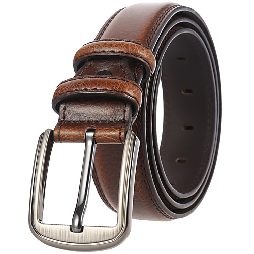 

Men's Waist Belt Work Light Brown Coffee Belt Solid Color / Leather