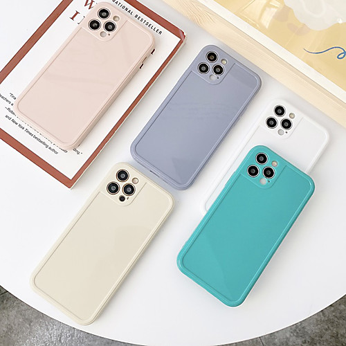 

Phone Case For Apple Back Cover iPhone 12 Pro Max 11 SE 2020 X XR XS Max 8 7 Shockproof Dustproof Solid Colored TPU