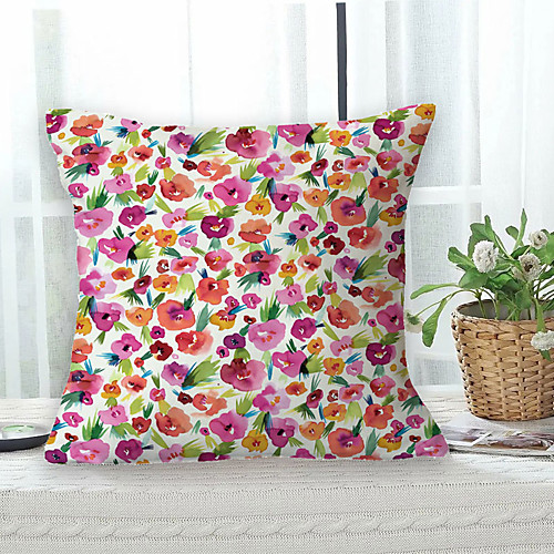

Floral Double Side Cushion Cover 1PC Soft Decorative Square Throw Pillow Cover Cushion Case Pillowcase for Bedroom Livingroom Superior Quality Machine Washable Outdoor Cushion for Sofa Couch Bed Chair