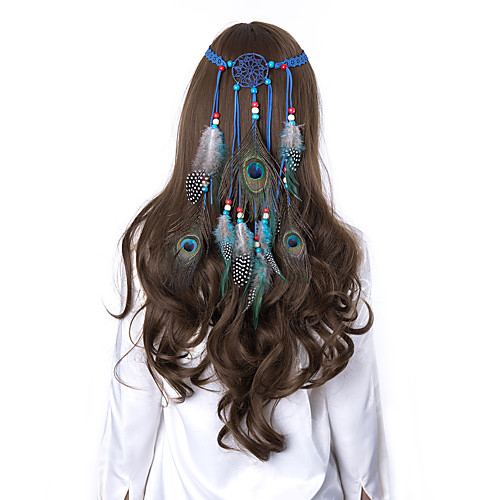 

lureme Dreamcatcher Feather Headband-Boho Feather Headwear Hippie Headdress Bohemian Hairband for Women (hb000014-16)
